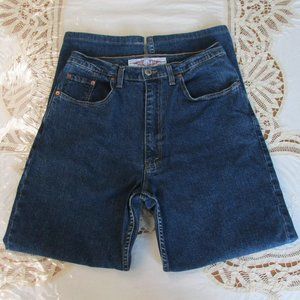 Ikeda Straight-Leg High-Rise 1990s Dark-Wash Blue Jeans Size 32 *no back patch*
